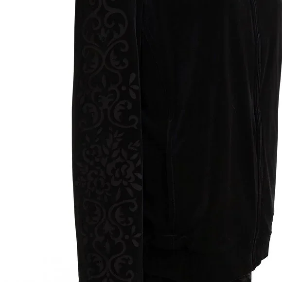 St. John Sport Zip Jacket Black Damask Detail - Size L - Picture 3 of 6